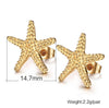 Elegant Gold Plated Starfish Stud Earrings