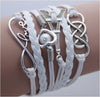 Leather Jewelry Bracelet Multi Double Layer Infinity